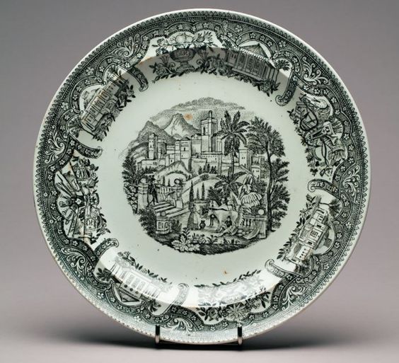 M.S. Kuznecovo fabriko porcelianinė lėkštė, 1840 metai.